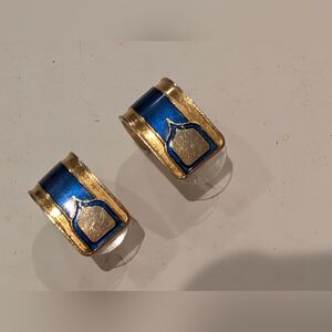 Gold Textured Clip-On Earrings